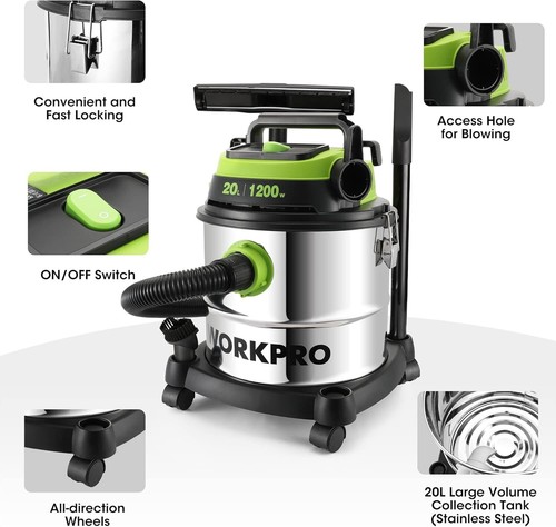 1200w 20l wet and dry - dry, vacuum
